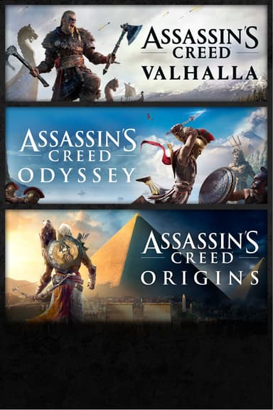 Assassin's Creed Bundle: Assassin's Creed Valhalla, Assassin's Creed Odyssey, and Assassin's Creed Origins cover